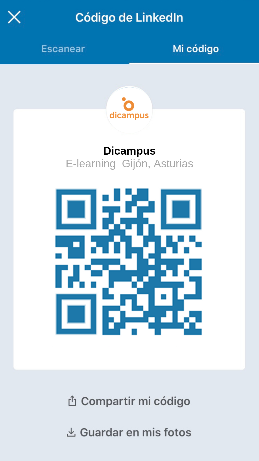 Código QR linkedin de Dicampus